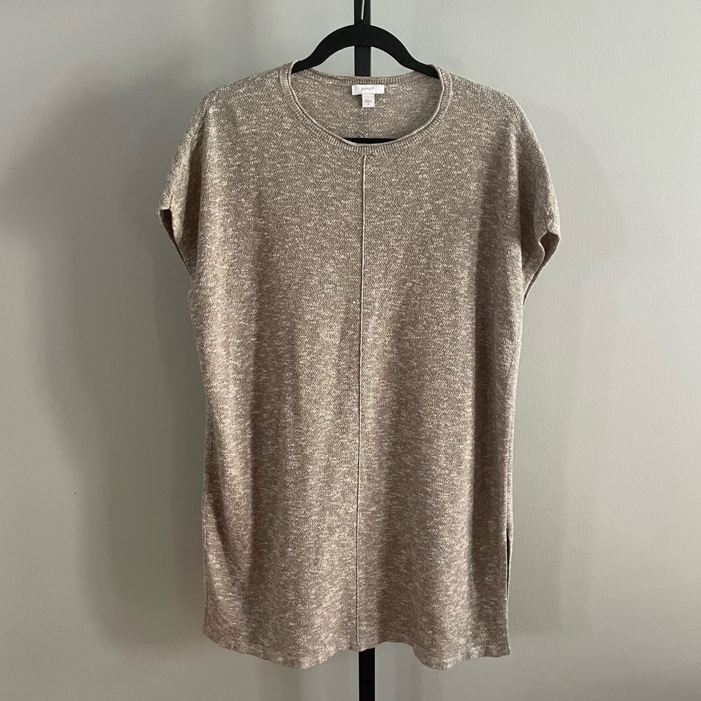 J Jill Pure Jill  Easy Sweater Tunic Marled Side Slit Round Neck Size XS